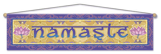 Namaste Lotus Entry Blessing Banner by Bryon Allen of Mandala Arts