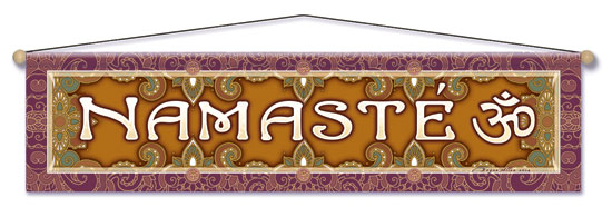 Namaste Lotus Entry Blessing Banner by Bryon Allen of Mandala Arts