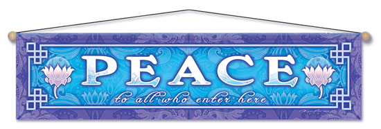 Peace to All Entry Blessing Banner by Bryon Allen of Mandala Arts