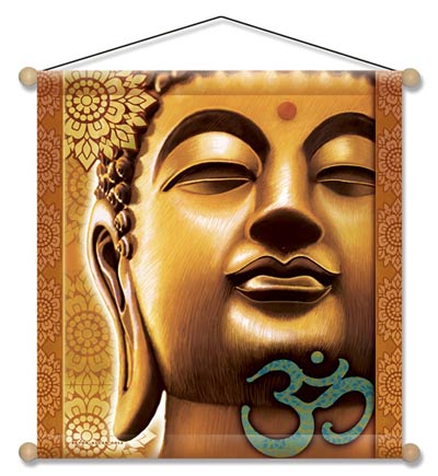 Mandala Arts Golden Buddha Temple Banner TB 10