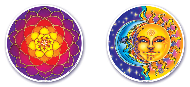 Sunrise Lotus and Reflections Window Stickers