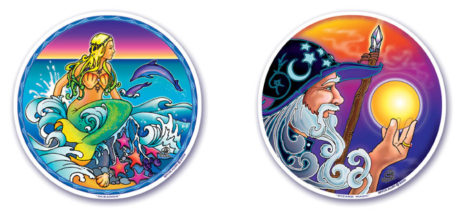 Oceanna and Wizard Magic Window Stickers