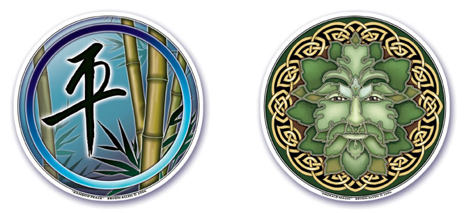 Bamboo Peace and Emerald Magic Window Stickers