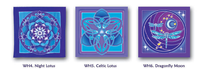 Mandala Arts Wallhangings Night Lotus, Celtic Lotus and Dragonfly Moon