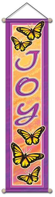 Joy Butterfly Affirmation Banner by Bryon Allen of Mandala Arts