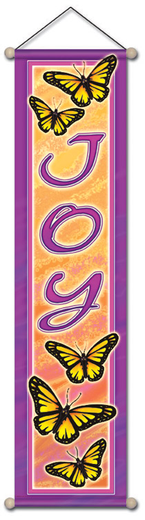 Joy Butterfly Affirmation  Banner by Bryon Allen of Mandala Arts