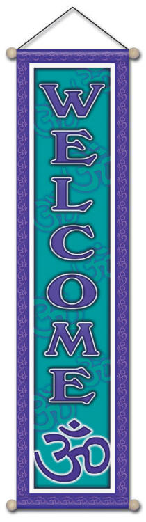 Welcome Om Affirmation Banner by Bryon Allen of Mandala Arts